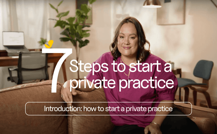 Kelley Stevens speaking at webinar on how to start a private practice