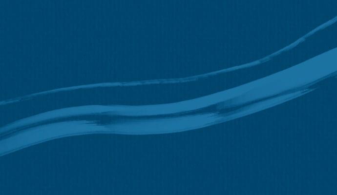 A light blue watercolor line across a deep blue background.