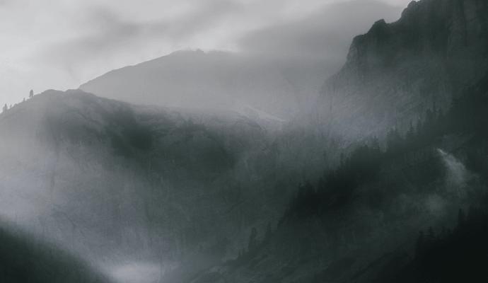 A dark and cloudy landscape